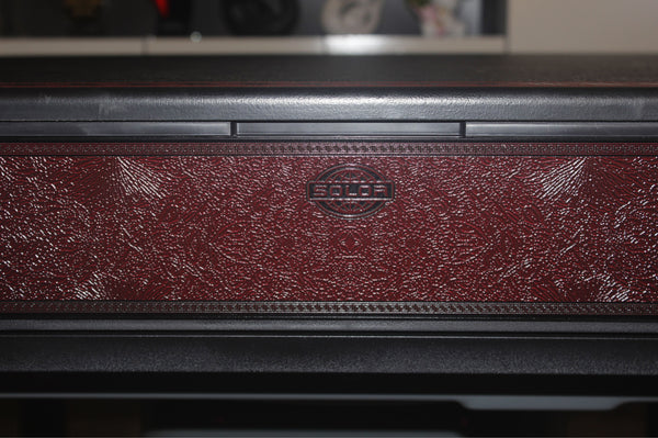MJ-C400 Dining Table Style Automatic Mahjong Table Wine Red Color. Utral-Thin Roller Coaster Style with Numbered Tiles Hard Table Cover Included