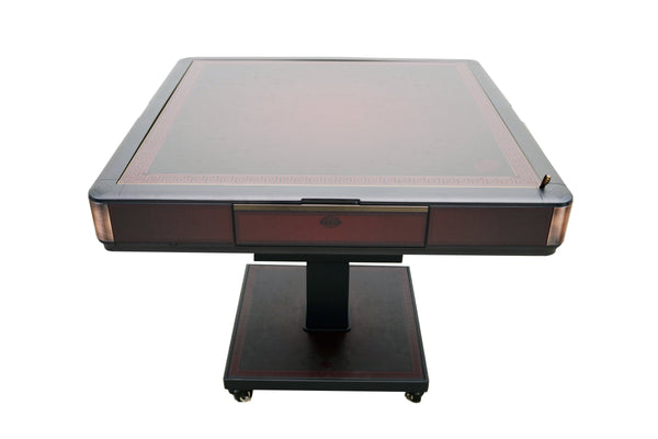 MJ-C400 松乐可折叠式 旋翼过山车 超薄 电动麻将桌 秦汉百花 Automatic Mahjong Table Wine Red Color. Utral-Thin Roller Coaster Folding Style with No-Numberes Chinese Style Tiles