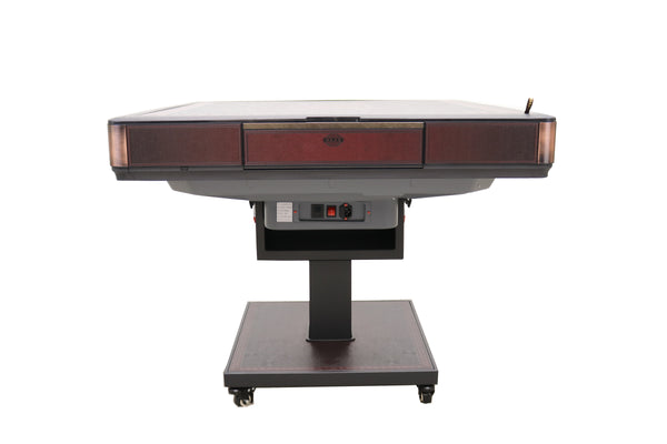 MJ-C400 松乐可折叠式 旋翼过山车 超薄 电动麻将桌 秦汉百花 Automatic Mahjong Table Wine Red Color. Utral-Thin Roller Coaster Folding Style with No-Numberes Chinese Style Tiles
