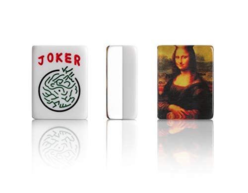 166 American Western Mahjong Mah jongg Set Suitcase Limited Edition Embedded Masterpiece Background in Leather Suitcase