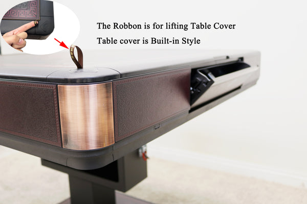 MJ-C400 松乐可折叠式 旋翼过山车 超薄 电动麻将桌 秦汉百花 Automatic Mahjong Table Wine Red Color. Utral-Thin Roller Coaster Folding Style with No-Numberes Chinese Style Tiles