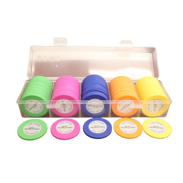 100 Pieces Colorful Game Chips Set with Storage Box Poker Card Bingo Game Learning Math Counting Chips
