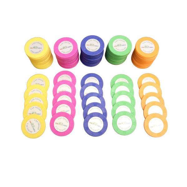 100 Pieces Colorful Game Chips Set with Storage Box Poker Card Bingo Game Learning Math Counting Chips