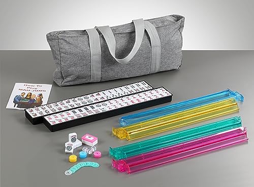166 Tiles American Mahjong Set Soft Bag 4 All in One Color Pushers Racks Combo Easy Carry Soft Bag