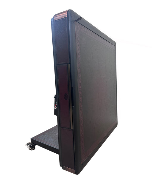 MJ-C400 松乐可折叠式 旋翼过山车 超薄 电动麻将桌 秦汉百花 Automatic Mahjong Table Wine Red Color. Utral-Thin Roller Coaster Folding Style with No-Numberes Chinese Style Tiles