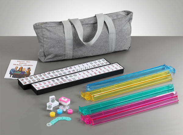 166 Tiles American Mahjong Set Soft Bag 4 All in One Color Pushers Racks Combo Easy Carry Soft Bag