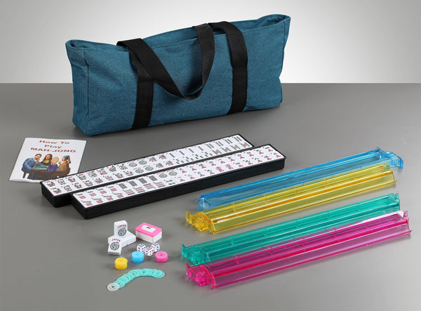 166 Tiles American Mahjong Set Soft Bag 4 All in One Color Pushers Racks Combo Easy Carry Soft Bag