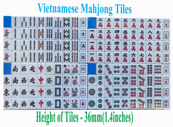 Vietnamese Style Mah Jongg Brown Color Pedestal Folding Automatic Mahjong Table 36mm Vietnamese Style Tiles Hard Table Cover Included