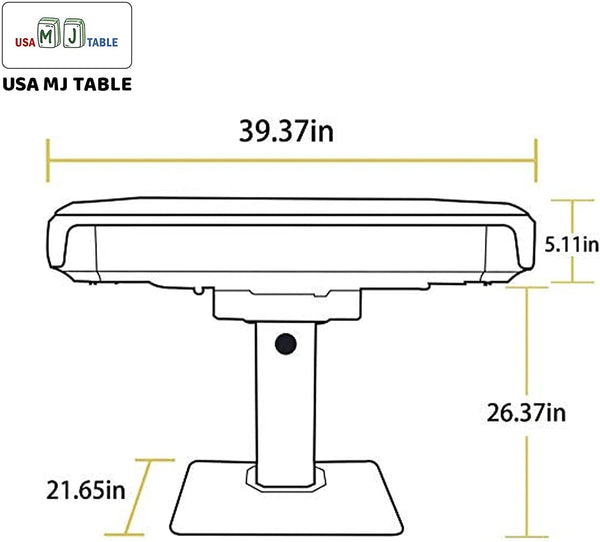 MJ-BST 松乐可折叠款电动麻将桌 Automatic Mahjong Table Coffee Color with Gold Edges. Pedestal Folding Style with No-Numberes Chinese Style tiles 适配中式无数字牌
