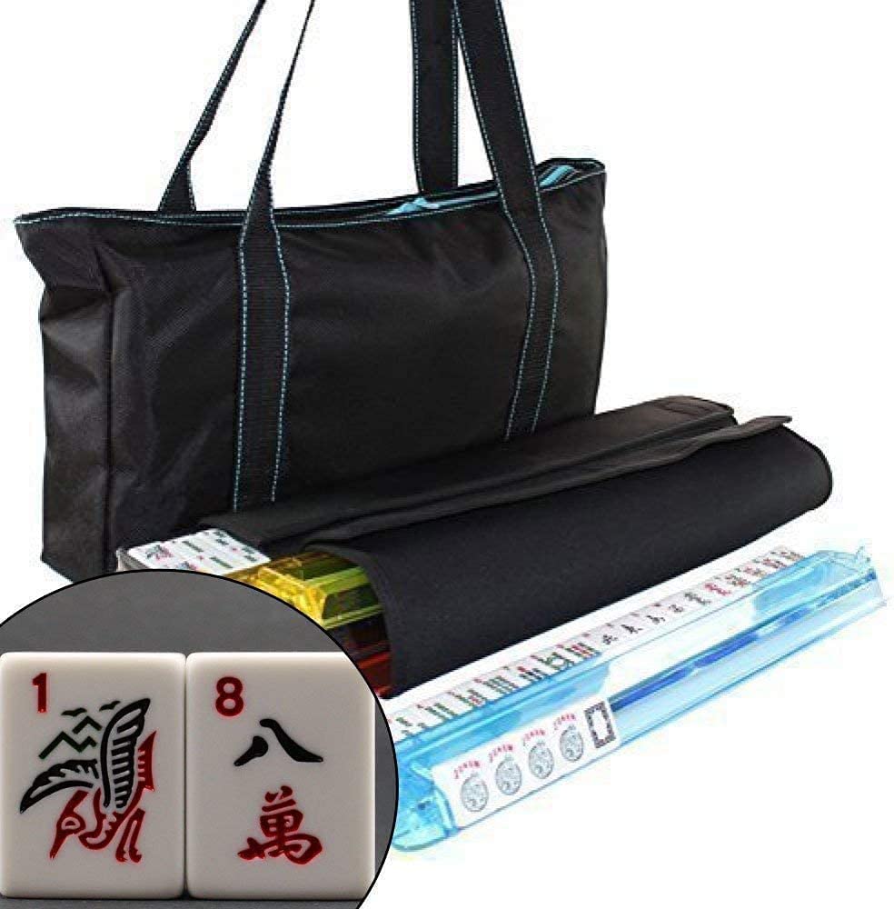 American Mahjong Set in Burgundy Bag, 4 Color Pushers Racks