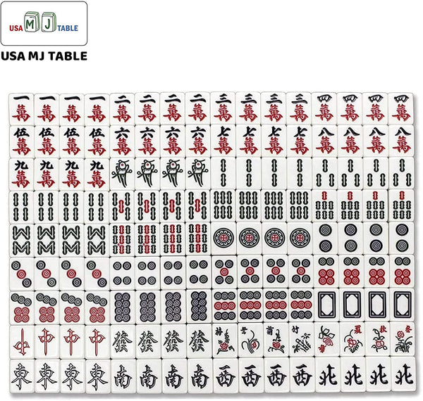 MJ-BST 松乐可折叠款电动麻将桌 Automatic Mahjong Table Coffee Color with Gold Edges. Pedestal Folding Style with No-Numberes Chinese Style tiles 适配中式无数字牌