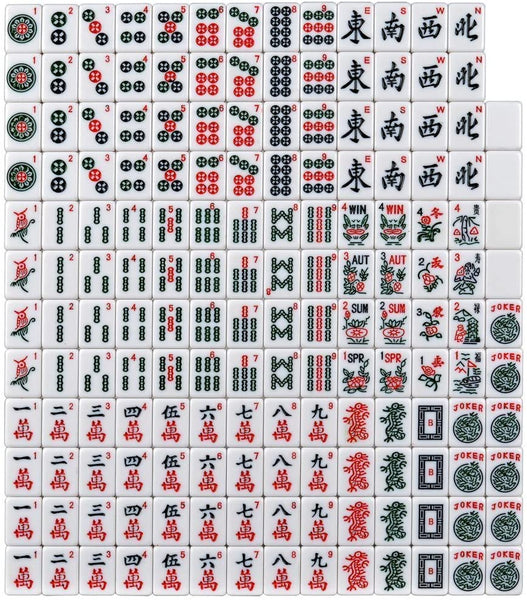 American Mahjong Set Blue Phoenix Soft Bag 4 Pushers/Racks Easy Carry Western Mahjongg