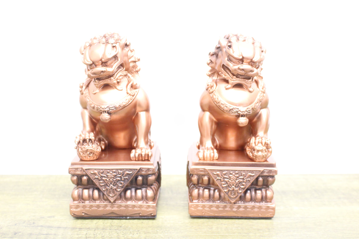 Pair of Fu Dogs Guardian Lion Statues,Best Housewarming Congratulatory Gift  to Ward Off Evil Energy