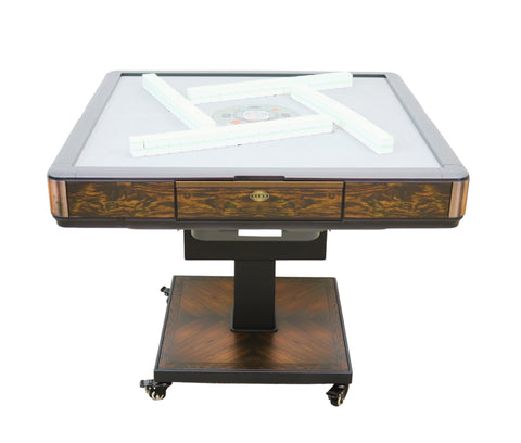 MJ-C400 松乐可折叠式 旋翼过山车 超薄 电动麻将桌 金黄花梨 Automatic Mahjong Table in Wooden Color. Utral-Thin Roller Coaster Folding Style with No-Numberes Chinese Style Tiles