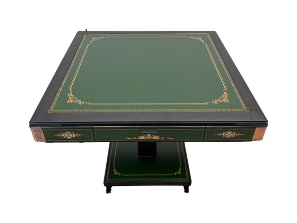 New Arrival !!! Skyline Emerald Elite 30 Premium Automatic Mahjong Table – American Mahjong Edition, 2 Sets of 30mm Numbered Magnetic Tiles, Tiffany Blue & Sakura Pink, Emerald Green Glass Top, Folding Design with Wooden Racks & Pushers
