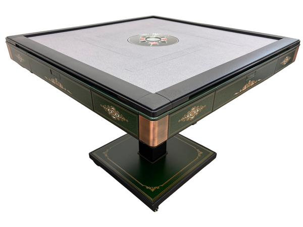New Arrival !!! Skyline Emerald Elite 30 Premium Automatic Mahjong Table – American Mahjong Edition, 2 Sets of 30mm Numbered Magnetic Tiles, Tiffany Blue & Sakura Pink, Emerald Green Glass Top, Folding Design with Wooden Racks & Pushers