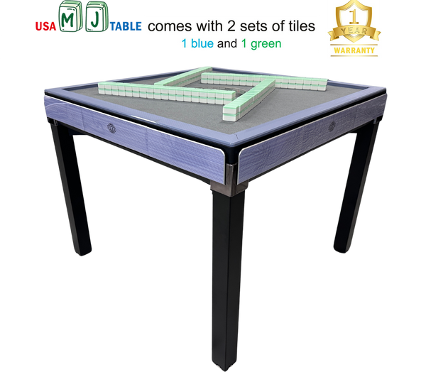 MJ-C400 Dining Table Style Automatic Mahjong Table Purple Lavender Color. Utral-Thin Roller Coaster Style with Numbered Tiles Hard Table Cover Included