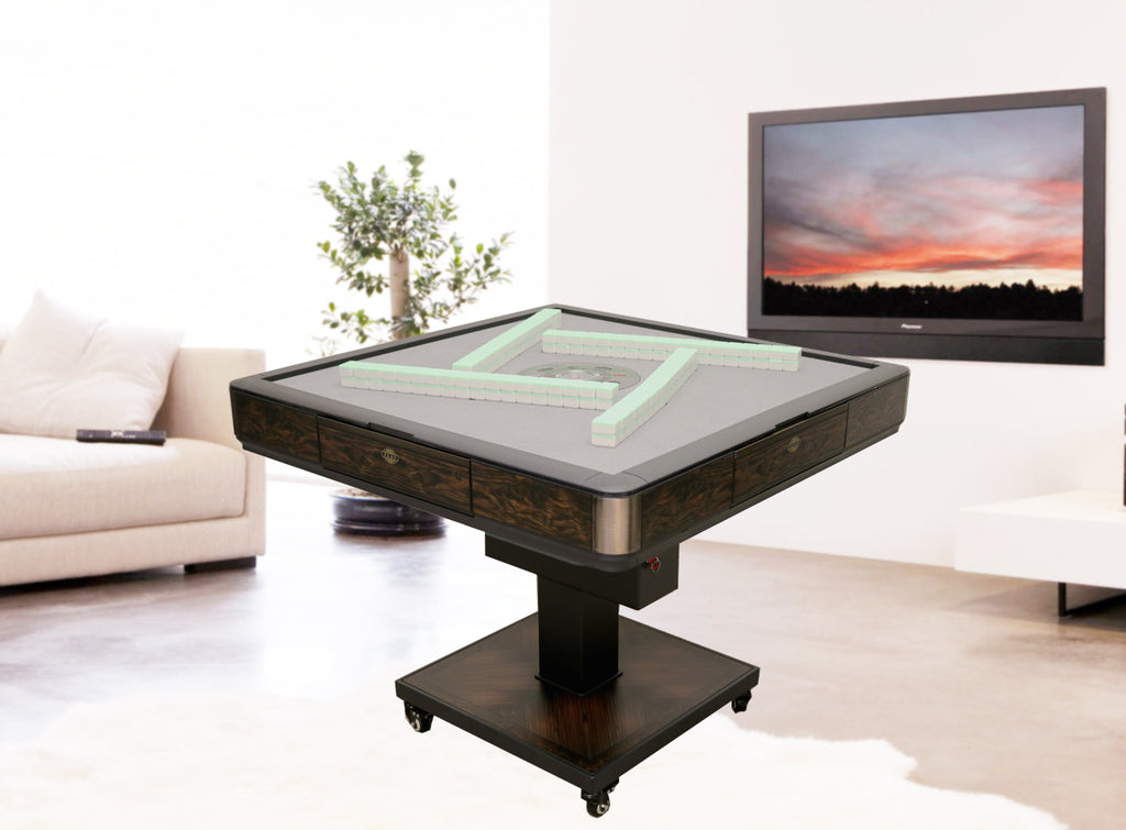 Automatonic Table MJ-C400 Ultra-Thin Automatic Mahjong Table in Wooden Color with Foldin ...