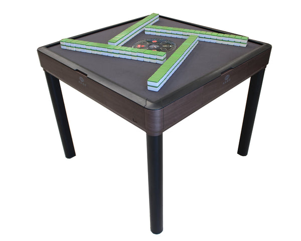 MJ-MINI360 Automatic Mahjong Table Wooden Texture Color. Utral-Thin Roller Coaster Style with Numbered Tiles Hard Table Cover Included