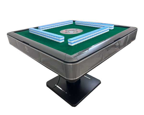 MJ-T200 Gray Automatic Mahjong Table. Pedestal Folding Table Ultra Thin Style with Numbered Tiles 36mm/40mm