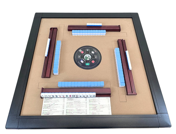 NEW ARRIVAL !!!  MJ-AA-30 Premium Automatic Mahjong Table with Folding Style 30mm American Numbered Tiles, Hard Table Cover 4 Wooden Racks American Mah jongg Specific Table