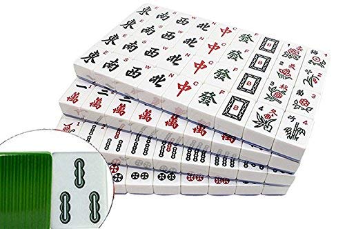 Chinese Filipino Numbered Melamin Tiles Mahjong Set in Aluminum Case