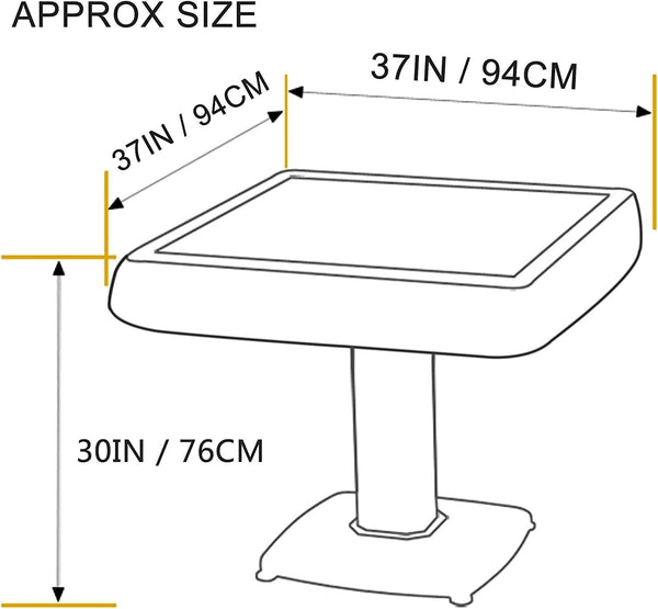 MJ-MINI360 Ultra-Thin Automatic Mahjong Table In White Color with Folding Roller Coaster Style, 36mm American Style Tiles with Numbers, and Optional Built-in Hard Table Cover