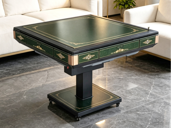 New Arrival !!! Skyline Emerald Elite 30 Premium Automatic Mahjong Table – American Mahjong Edition, 2 Sets of 30mm Numbered Magnetic Tiles, Tiffany Blue & Sakura Pink, Emerald Green Glass Top, Folding Design with Wooden Racks & Pushers