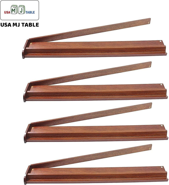 Skyline Elite 30 Premium Automatic Mahjong Table – American Mah Jong Edition, 30mm Numbered Magnetic Tiles, Black Glass Cover, Light Blue Glass Frame, Folding Design with Wooden Racks & Pushers