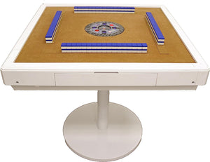 Japanese Mahjong ❘ 148 Tiles Ultra-Thin Folding Style Automatic Mahjong Table with Wheels In White Color