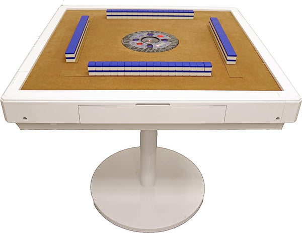 Japanese Mahjong ❘ 148 Tiles Ultra-Thin Folding Style Automatic Mahjong Table with Wheels In White Color