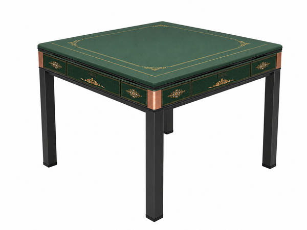 New Arrival !!! Skyline Emerald Elite 30 Premium Automatic Mahjong Table – American Mahjong Edition, 2 Sets of 30mm Numbered Magnetic Tiles, Tiffany Blue & Sakura Pink, Emerald Green Glass Top,4-Legs Dining Table Design with Wooden Racks & Pushers