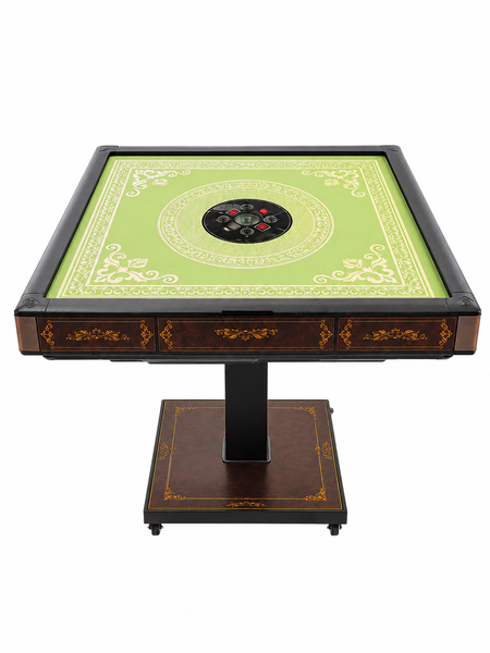 New Arrival !!! Skyline Vintage Elite 30 Premium Automatic Mahjong Table – American Mahjong Edition, 2 Sets of 30mm Numbered Magnetic Tiles, Tiffany Blue & Sakura Pink, Vintage Walnut Glass Top, Folding Design with Wooden Racks & Pushers