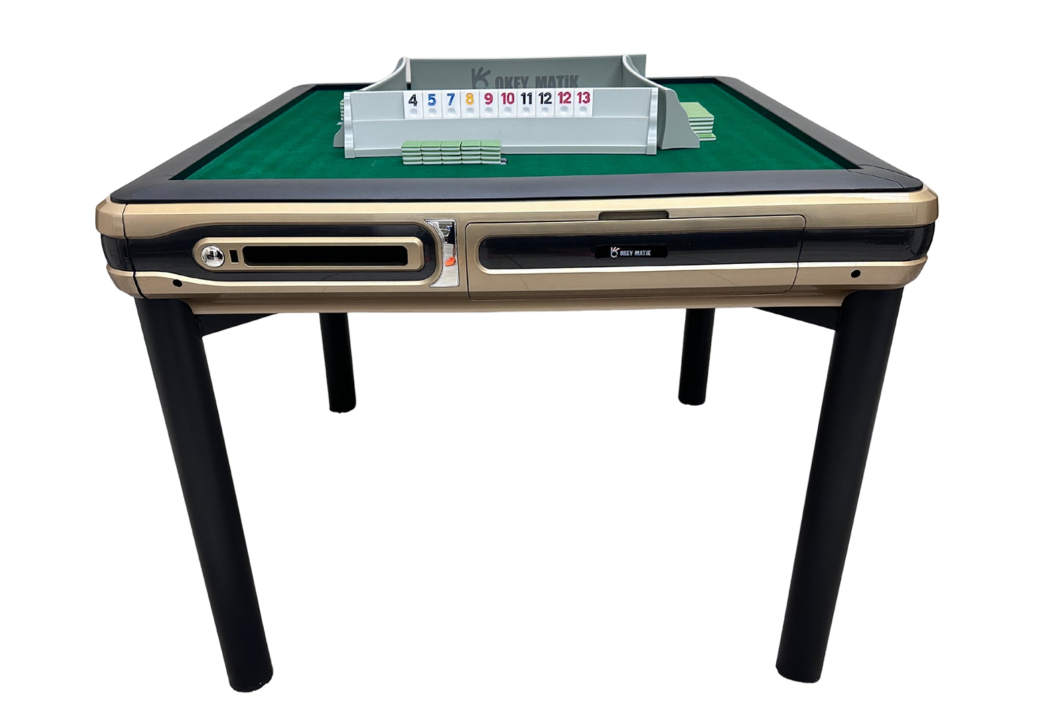 Automatic Rummy Table Coffee Color 4-Legs Dining Table Style 106 Tiles Okey