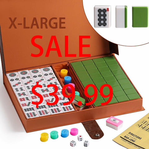 CLEARANCE SALE! FREE SHIPPING! Chinese/ Filipino Numbered X-Large Green Tiles Mahjong set / Board Game US Seller