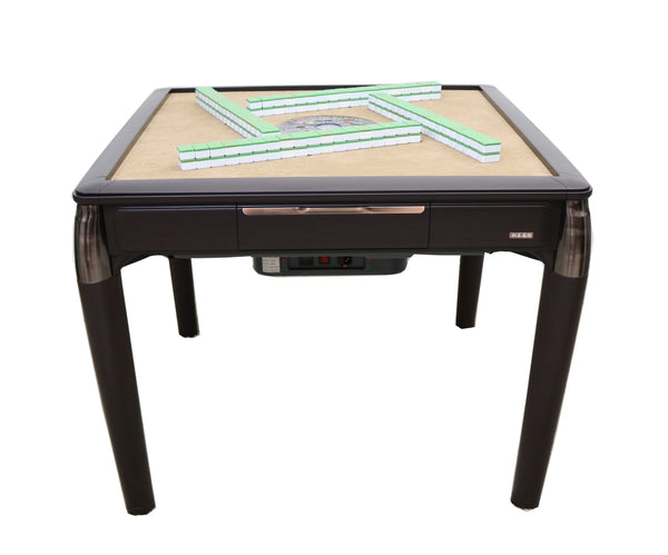 MJ-L600 Roller Costater Style 4-Legged Dining Table Design, Ultra-Thin Automatic Mahjong Table, High-End Luxurious Wooden Walnut Color Come With American Style Tiles 36mm Numbered Tiles