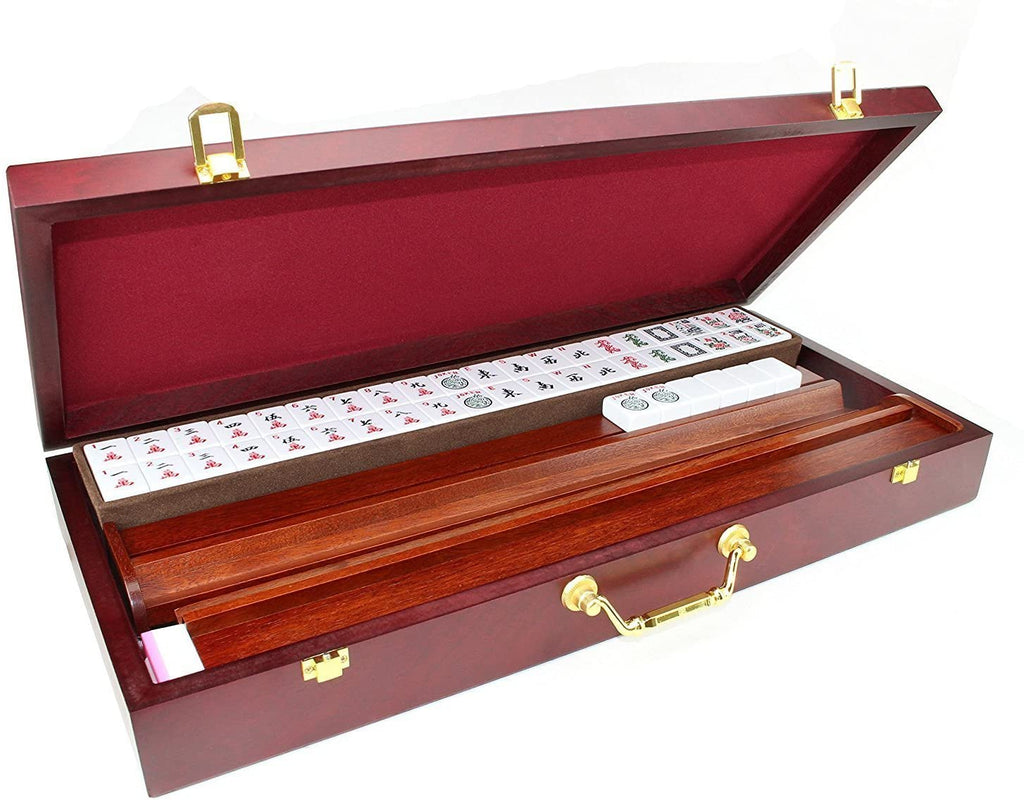 American Mahjong Set ❘ Wooden Case - 4 Wooden Racks & Pushers Included –  USA MJ TABLE 自動麻將桌