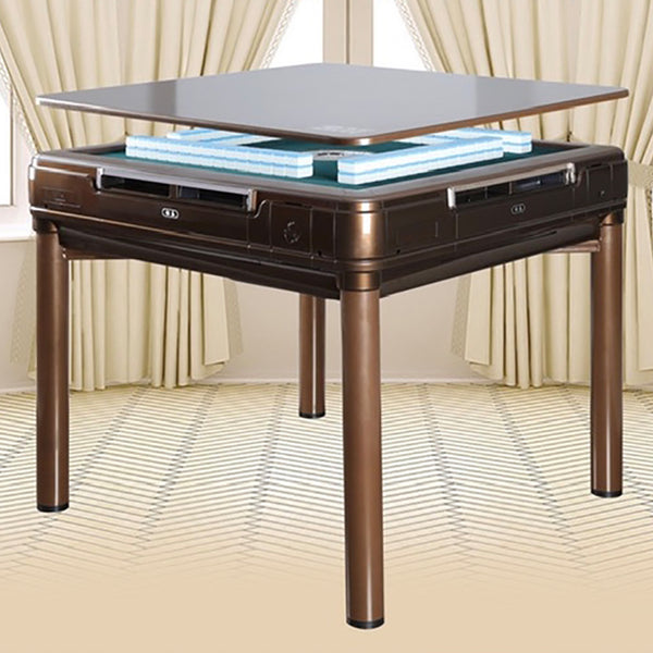 BIG SALE !! MJ-BST Mahjong Dining Table - Four Legs (Compatible with Numbered Tiles), Different Tiles Options (36mm/40mm) Automatic Mahjong Table with Cup Holders and Matching Hard Table Cover.