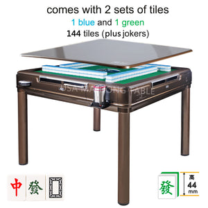MJ-BST 松乐 四腿餐桌款(适配不同尺寸  无数字麻将) 144张 大尺寸餐桌两用型自动麻将桌 带杯架（附赠同色系桌盖）4 Legs Dining Table