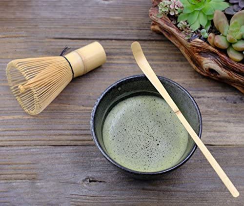 Matcha Whisk Set まっちゃ 抹茶 - Brush + Ceramic Bowl + Scoop/八十本立 Japanese Green  Tea Bamboo Preparing Tool 3 Piece Set