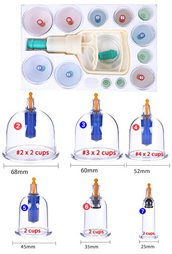 12 Pcs Professional Vacuum Cupping Therapy Equipment Set with Pumping Handle and Extensions