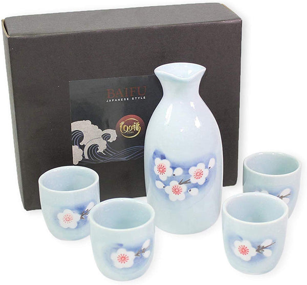 5 Pcs Japanese Porcelain Sake Set