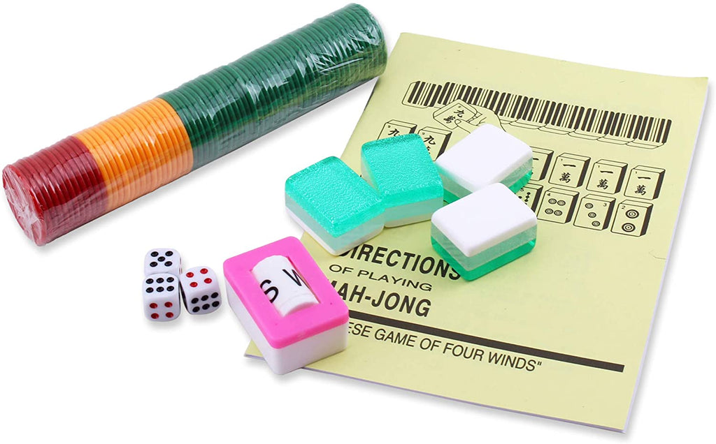 高級壓克力麻將 Chinese Numbered X-Large Green Tiles Mahjong set / Board Game US  Seller