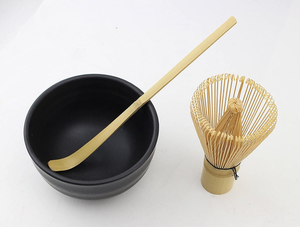 3 in 1 Matcha Set Bamboo Whisk Teaspoon Ceramic Bowl Tranditional