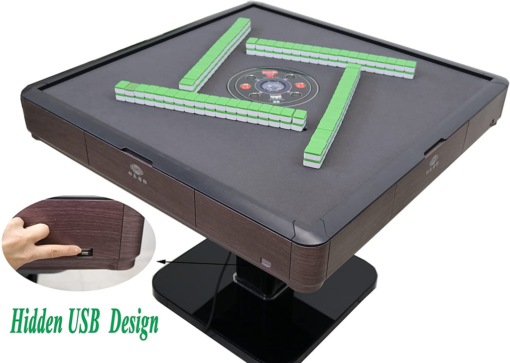 Digital Mahjong Table MJ-MINI360 Ultra-Thin Automatic Mahjong Table in Wooden Color with Fol ...