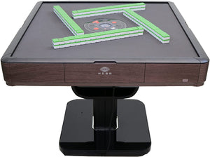 MJ-MINI360 Ultra-Thin Automatic Mahjong Table in Wooden Color with Folding Roller Coaster Style, 40mm Numbered Tiles in Filipino Style, and Built-in Hard Table Cover