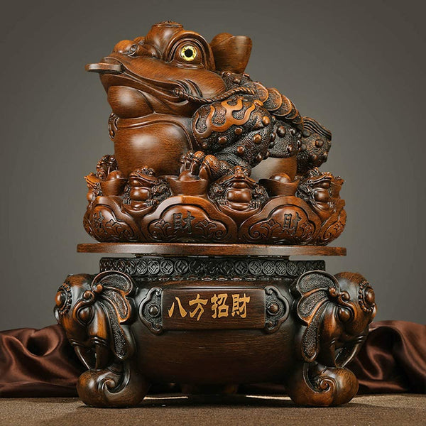 Swivel Money Frog Coin Toad/Chan Chu Statue 招财进宝 蟾蜍咬钱