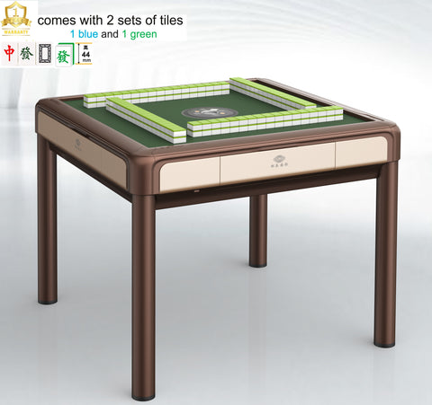 MJ-BST  144 Tiles Automatic Mahjong Table 44mm Tiles ❘ 4 Legs Dining Table with Table Cover, USB Charger, Drawers